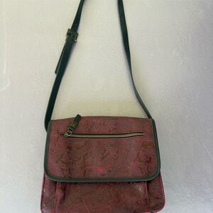 Relic Women's Burgundy Red Embossed‎ Paisley Shoulder Bag